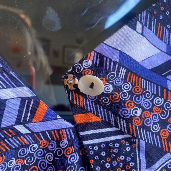 RARE Porridge Anthropologie Button-Back Graphic Print Open Back Wrap Midi Dress - Picture 8 of 9